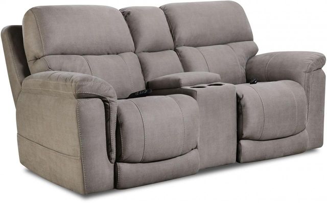 HomeStretch Dove Power Reclining Loveseat with Console