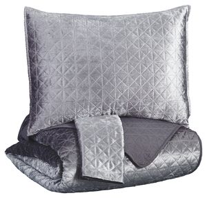 Signature Design by Ashley® Maryam 3-Piece Gray Queen Coverlet Set