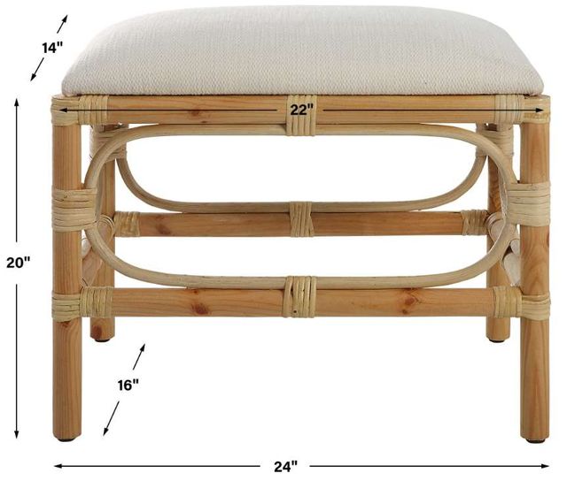 Uttermost® Laguna Natural/White Small Bench | Bob Mills Furniture | TX, OK