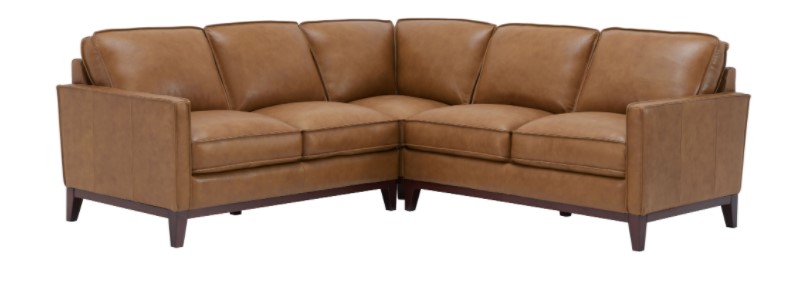 Leather Italia Georgetowne Newport Camel All Leather Sectional