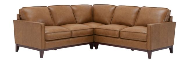 Leather Italia Georgetowne Newport Camel All Leather Sectional-0
