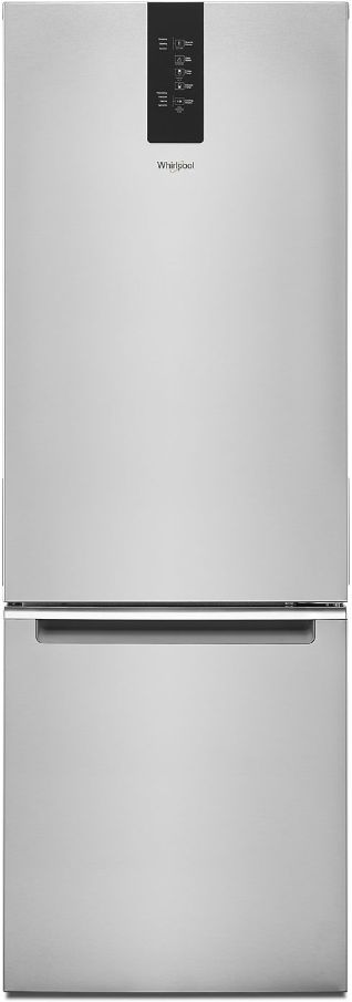 Front view of the Whirlpool WRB533CZJZ bottom freezer refrigerator