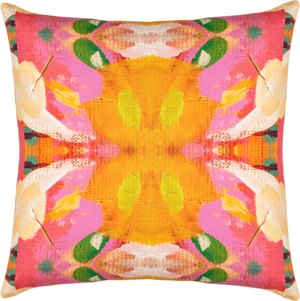 Laura Park Designs Flower Child Marigold 22" x 22" Throw Pillow