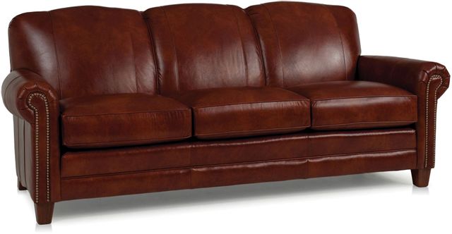 Smith Brothers 397 Collection Brown Leather Sofa 0