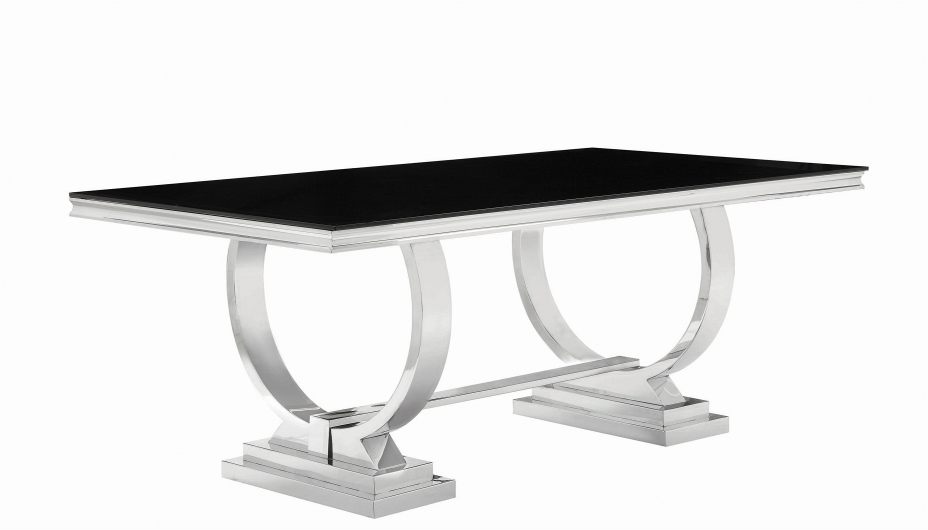 chrome and black dining table