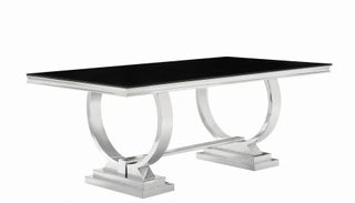 Coaster® Antoine Chrome and Black Dining Table