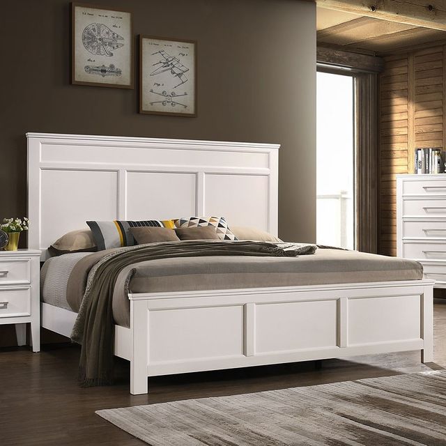 New Classic® Furniture Andover White Queen Panel Bed-0