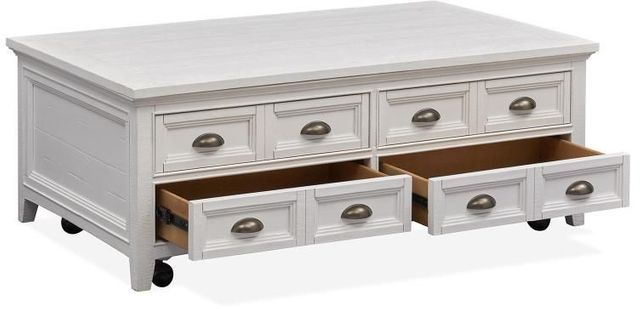 Magnussen Home® Heron Cove Chalk White Lift Top Storage Cocktail Table with Casters 2