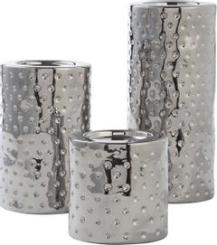 Signature Design by Ashley® Marisa 3-Piece Silver Candle Holders