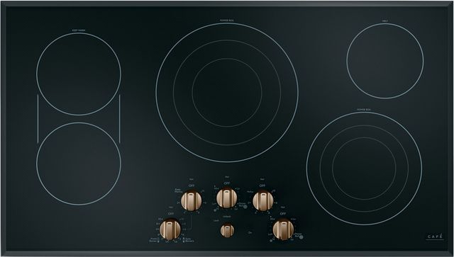 Café™ 36" Black / Brushed Stainless Electric Cooktop 13
