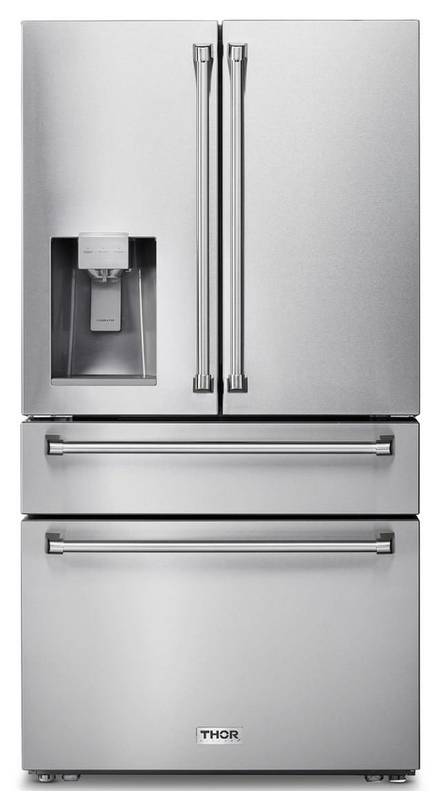 Thor Kitchen® Professional 36" Fingerprint Resistant Stainless Steel Counter Depth French Door Refrigerator -0