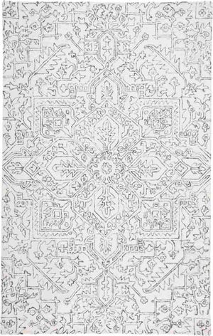 Feizy Belfort Ivory/Charcoal 5' x 8' Area Rug