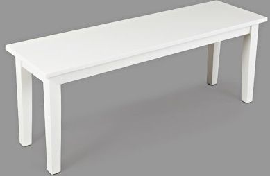 Jofran Inc. Simplicity White Wooden Dining Room Table Bench 1
