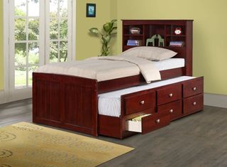 Donco Trading Company Bookcase Captains Twin Trundle Bed