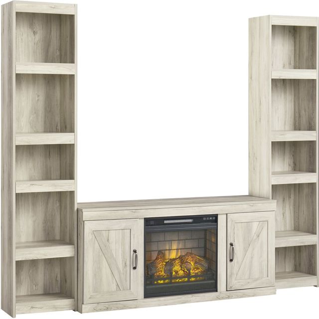 Signature Design by Ashley® Bellaby 3-Piece Whitewash Entertainment Center with Electric Fireplace-0