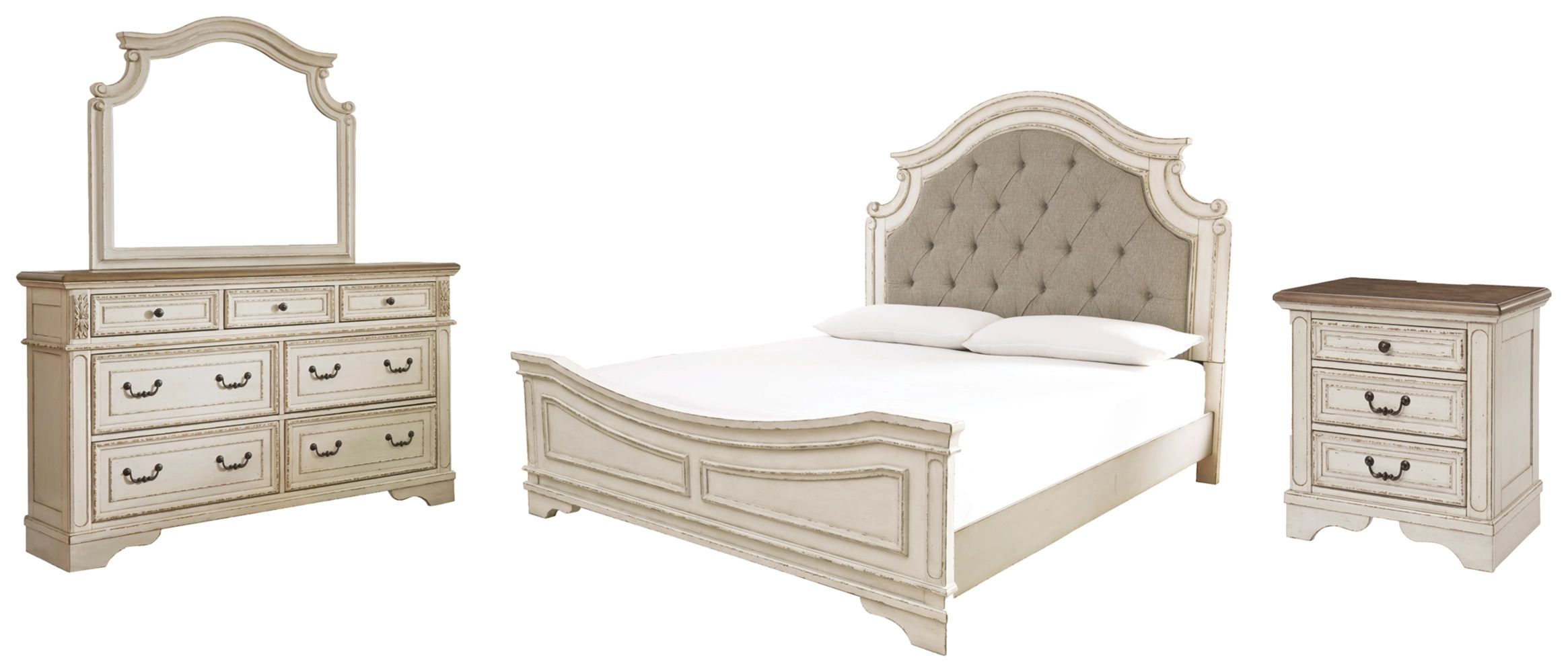 Ashley furniture white store wood bedroom set