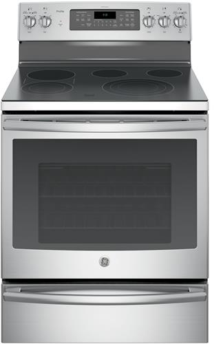 GE® Profile™ Series 30" Free Standing Electric Convection Range-Stainless Steel 0
