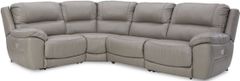 Signature Design by Ashley® Dunleith 4-Piece Gray Power Reclining Sectional