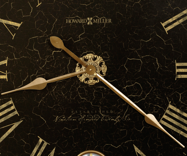Howard Miller® London Night Black Crackle Wall Clock 1