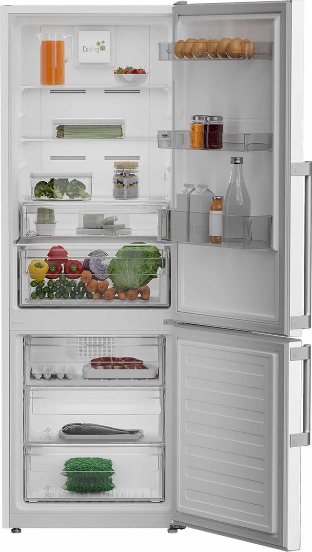 Blomberg® 11.4 Cu. Ft. White Counter-Depth Bottom Freezer Refrigerator 1