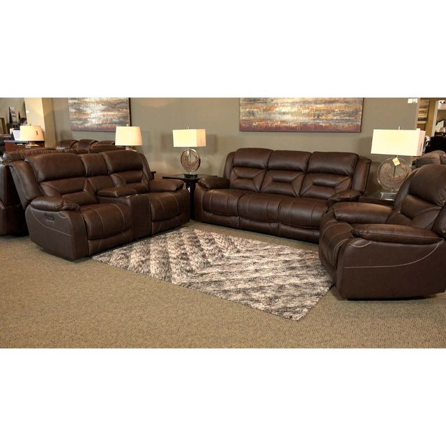 Cheers Roswell Brown Leather Power Reclining Sofa-3