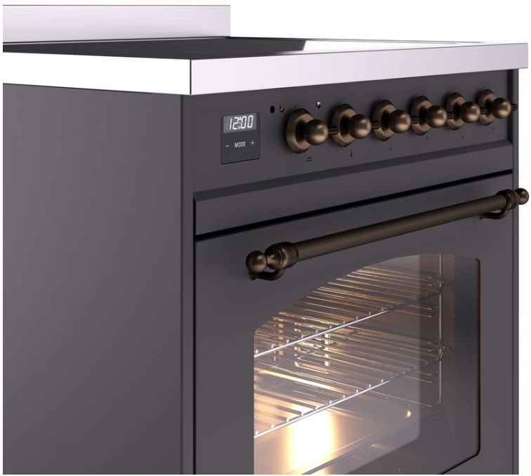 Ilve Nostalgie Ii 30 Matte Graphite Freestanding Induction Range