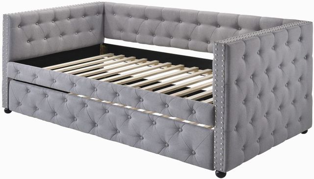 Coaster® Mockern Light Grey Upholstered Daybed With Trundle 1