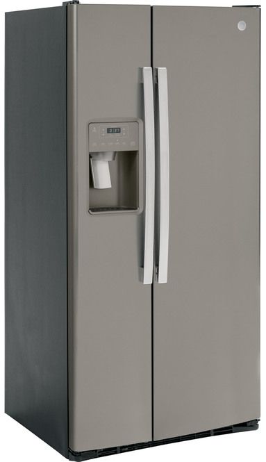 Réfrigérateur côte-à-côte de 33 po GE® de 23,2 pi³ - Ardoise résistant aux traces de doigts 1