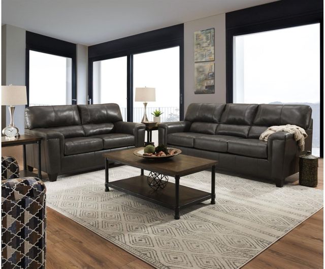 Lane® Furniture Birch Creek Gray Fog Leather Sofa and Loveseat Set 1