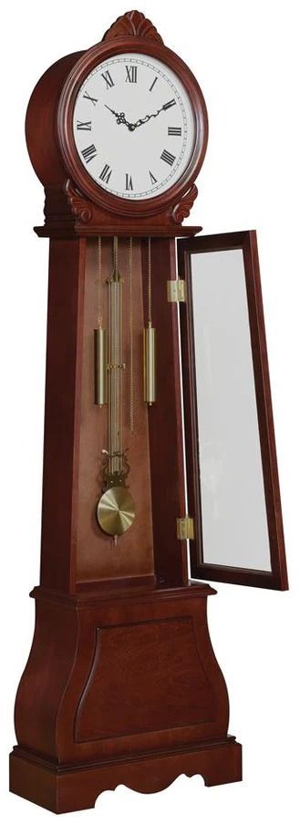Coaster® Narcissa Brown Red Grandfather Clock With Chime-1