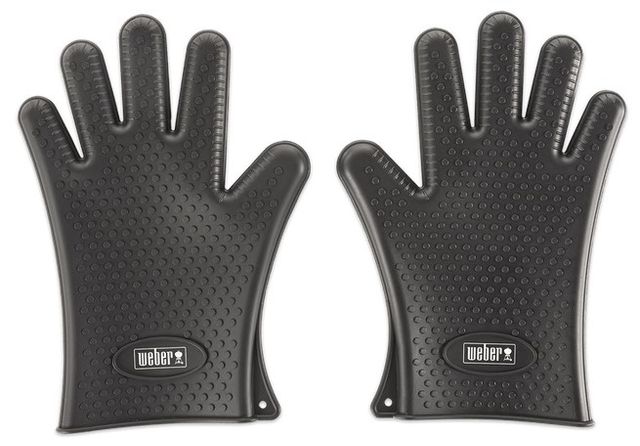 Weber Grills® Black Silicone Grilling Gloves 0