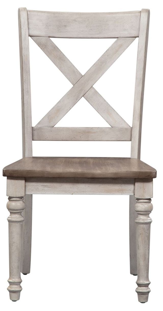 Liberty Furniture Cottage Lane Antique White X Back Wood Seat Side Chair-1