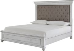 Benchcraft® Kanwyn Whitewash Upholstered King Panel Bed