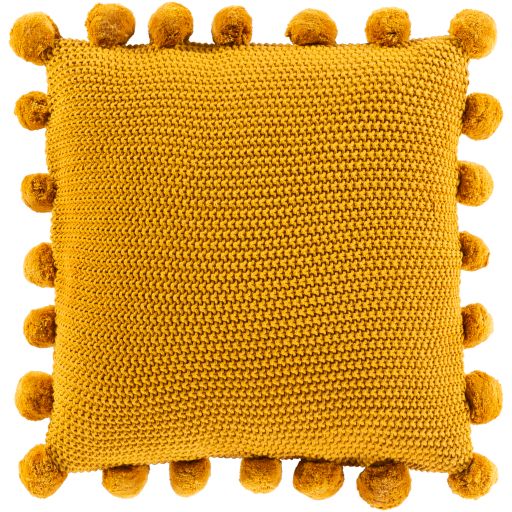 Surya Pomtastic Mustard 20"x20" Toss Pillow with Down Insert-0