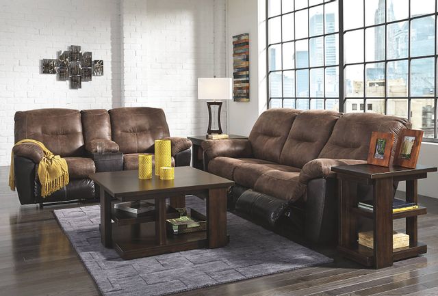 Signature Design by Ashley® Follett Double Reclining Loveseat with Console 4