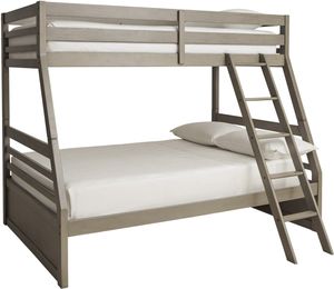 Signature Design by Ashley® Lettner Light Gray Twin/Full Bunk Bed with Ladder
