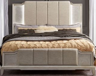 Luxe Living Light Gray King Upholstered Bed | Miskelly Furniture