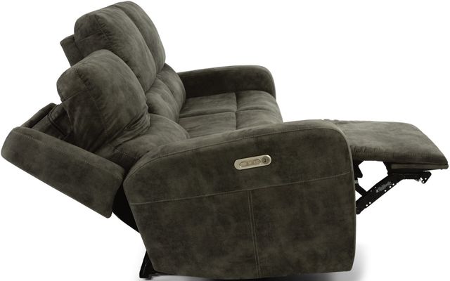 Flexsteel® Aiden Grey Power Reclining Sofa with Power Headrests-3