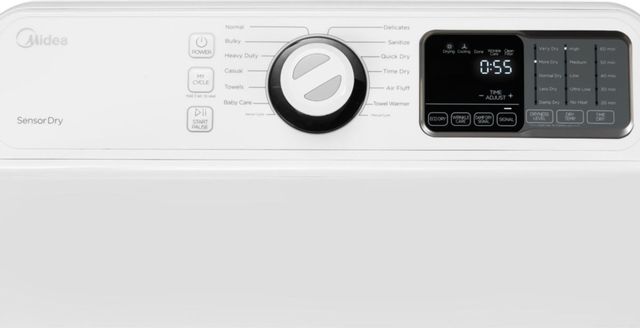 Midea® 4.5 Cu. Ft. Top Load Washer & 7.5 Cu. Ft. Gas Dryer White Laundry Pair 12