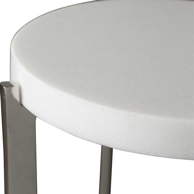 Uttermost Waldorf White and Nickel Drink Table-3