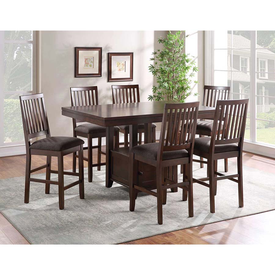 Steve Silver Co. Yorktown Espresso Counter Height Table and 6 Counter Chairs
