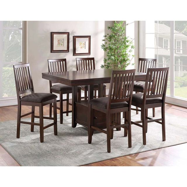 Steve Silver Co. Yorktown Espresso Counter Height Table and 6 Counter Chairs-0