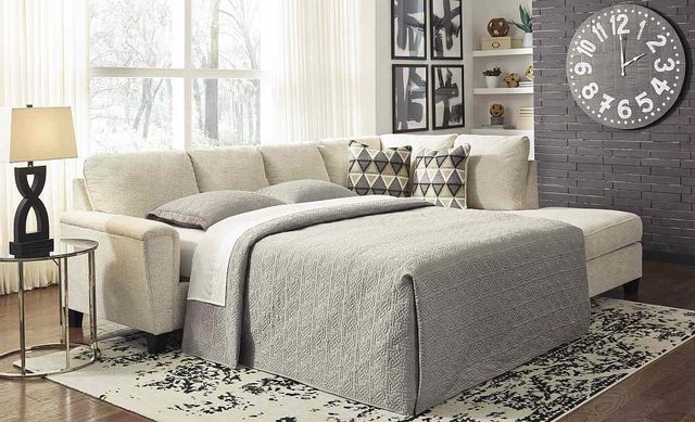 Signature Design by Ashley® Abinger 2-Piece Natural Sleeper Sectional with Chaise 1