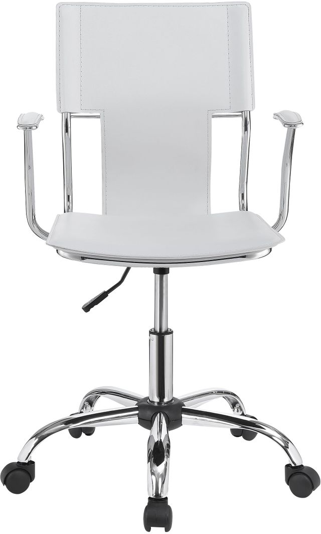 Coaster® Himari White/Chrome Adjustable Height Office Chair-2