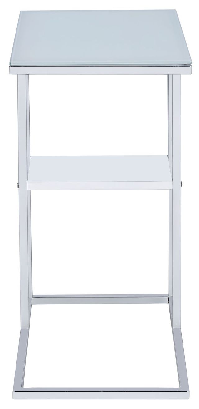Coaster® Daisy Chrome/White 1-Shelf Accent Table-2