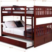 Donco Kids Mission Full/Full Bunkbed with Twin Trundle-1