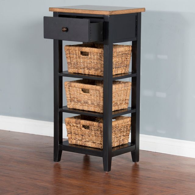 Sunny Designs™ Accents Black and Natural Storage Rack w/ Baskets 3