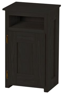 Crate Designs™ Furniture Espresso Left Side Hinge Door Petite Nightstand with Lacquer Finish Top Only