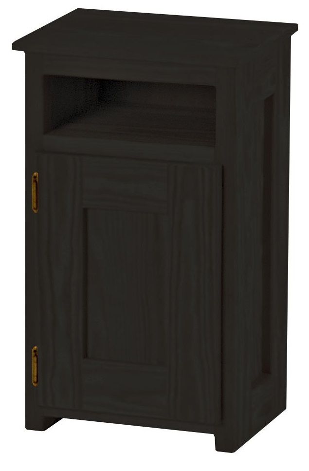 Crate Designs™ Furniture Espresso Left Side Hinge Door Petite Nightstand with Lacquer Finish Top Only