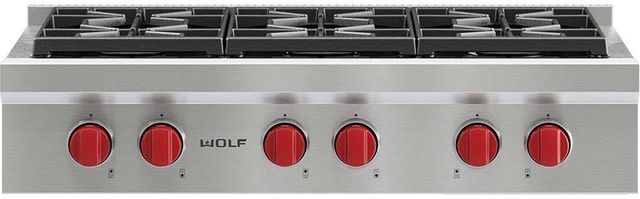 Wolf® 36" Stainless Steel Pro-Style Gas Rangetop 5